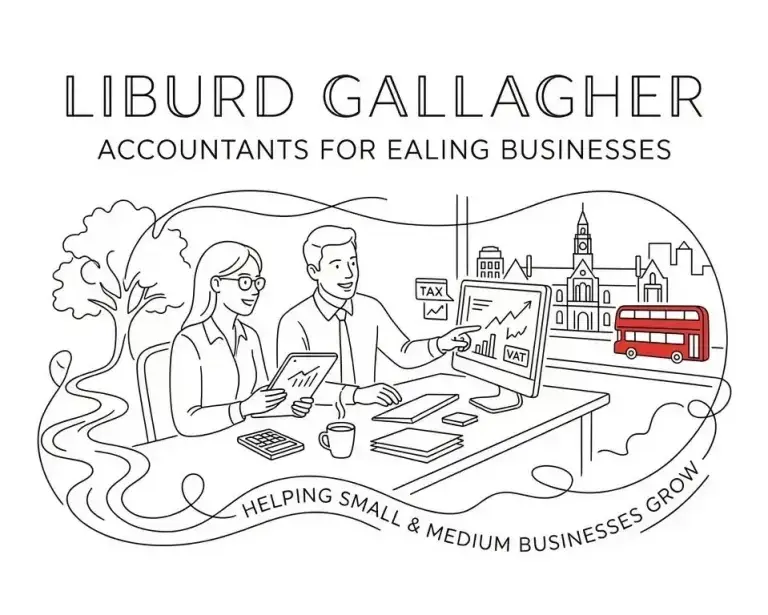 Cartoon Image of accountants advising clients